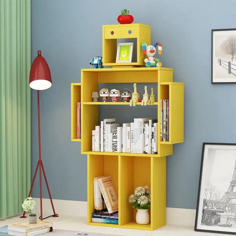 Children's bookshelf magazine toy storage decoration rack library student kindergarten creative robot bookshelf ادراج تخزين