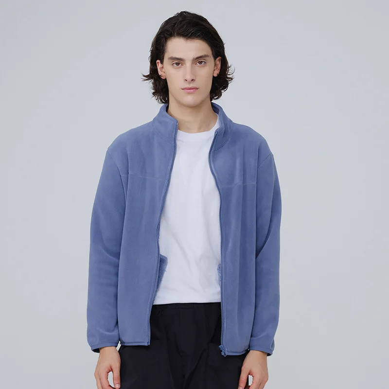 Coat Men's Autumn/Winter Men's Clothing Woolen Windproof Jacket Inner Liner Couple Casual Warmth Jacket Fleece Jacket Men Trendy