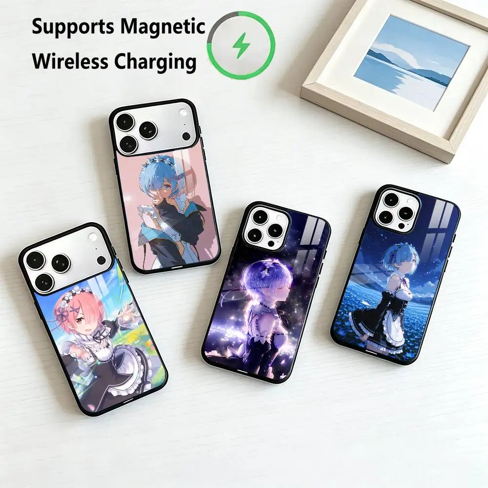 R-Re Zero Rem-M Ram  Phone Case For iPhone17,16,15,14,13,12,11 Plus,Pro Compatible with magnetic wireless charging