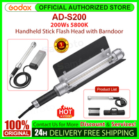 Godox AD-S200 200Ws 5800K Handheld Stick Flash Head with Barndoor 360° Spread of light for AD200 AD200Pro Outdoor Speedlite