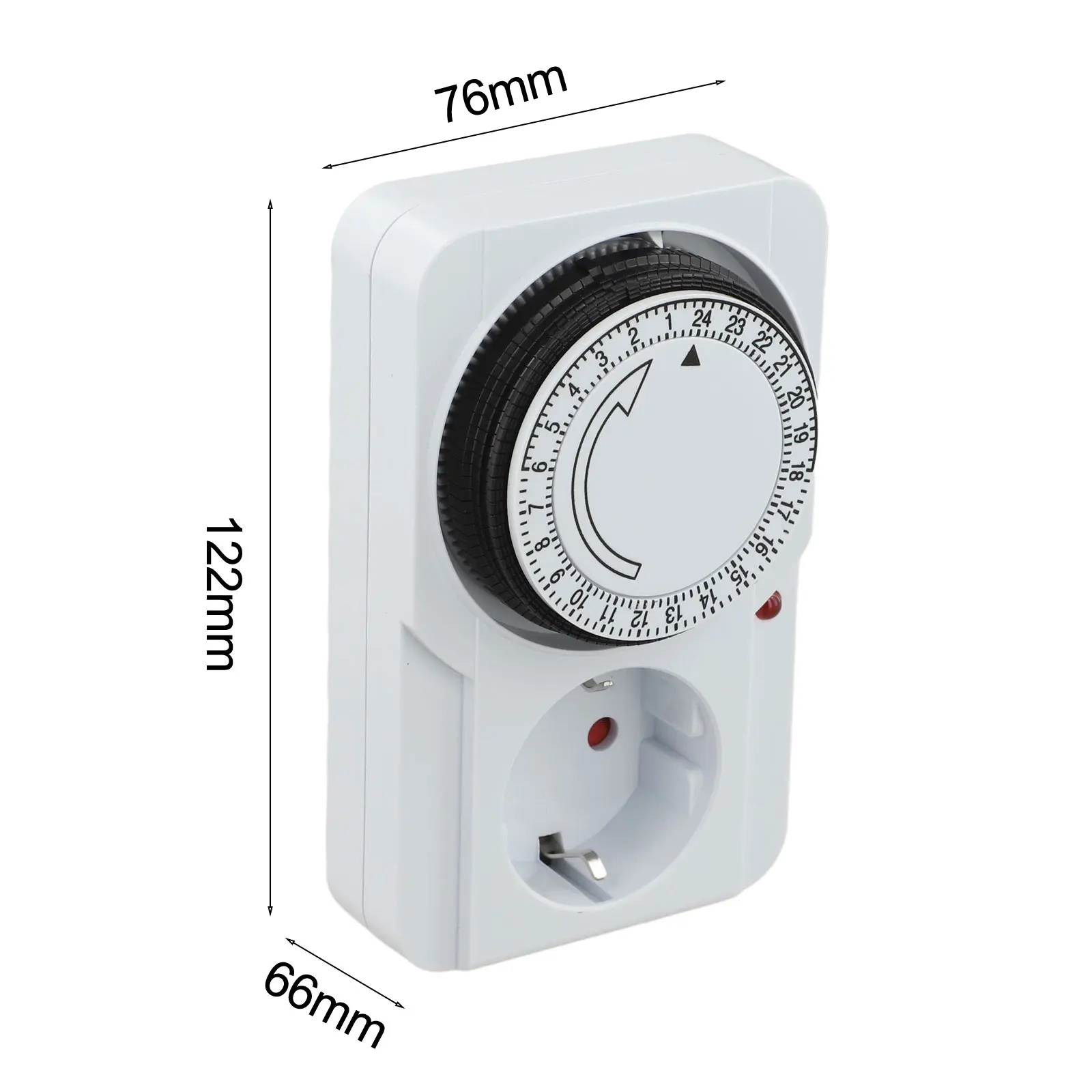 Mechanical Timer Socket 24 Hour Programmable Switch For Lights Routers Home Energy Saving Electrical Outlet Receptacle White