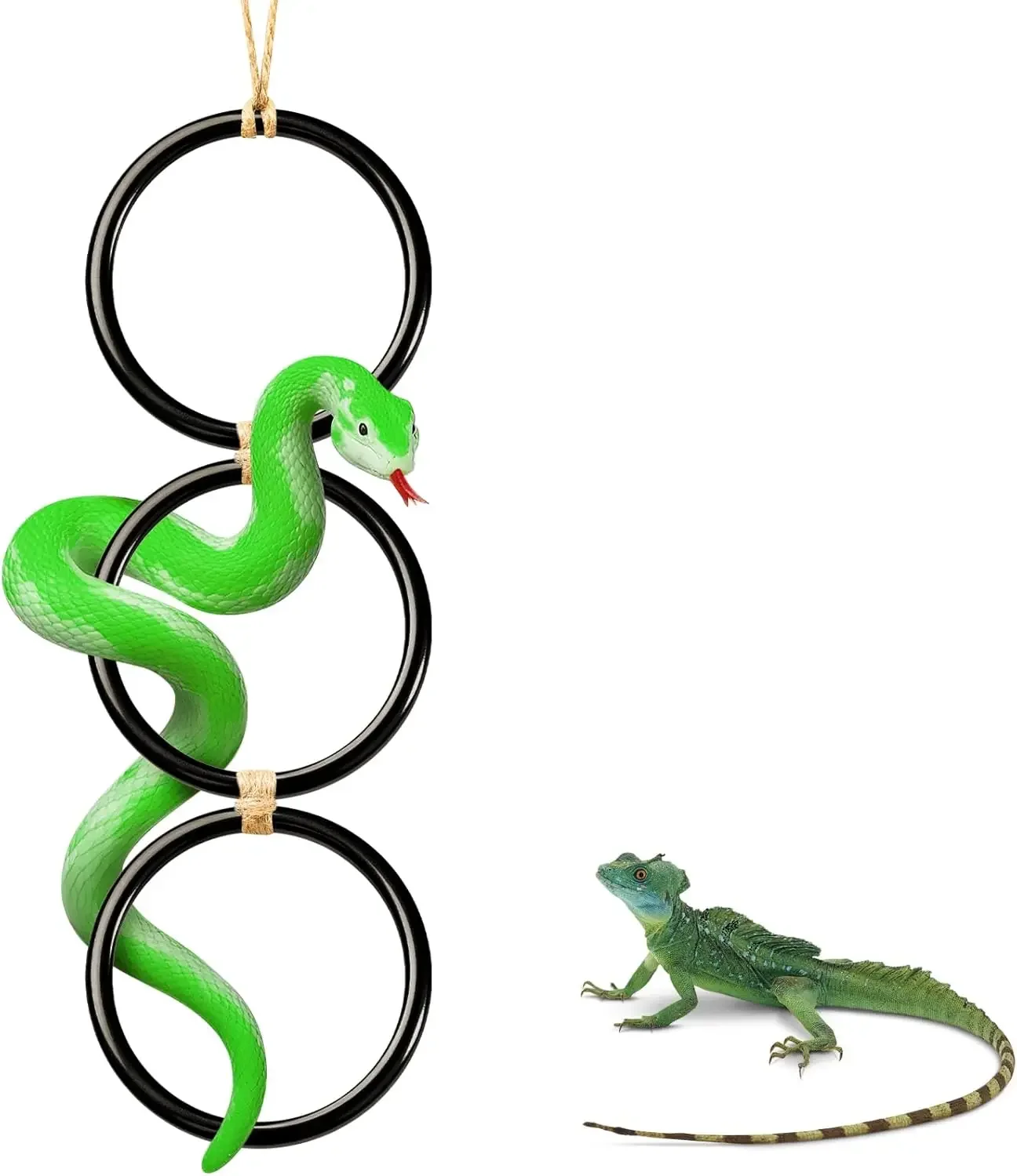 Snake Climbing Toys, Reptiles Tank Accessories for Corn Snakes, Chameleon, Bearded Dragon, Snake Enrichment Ring Toys