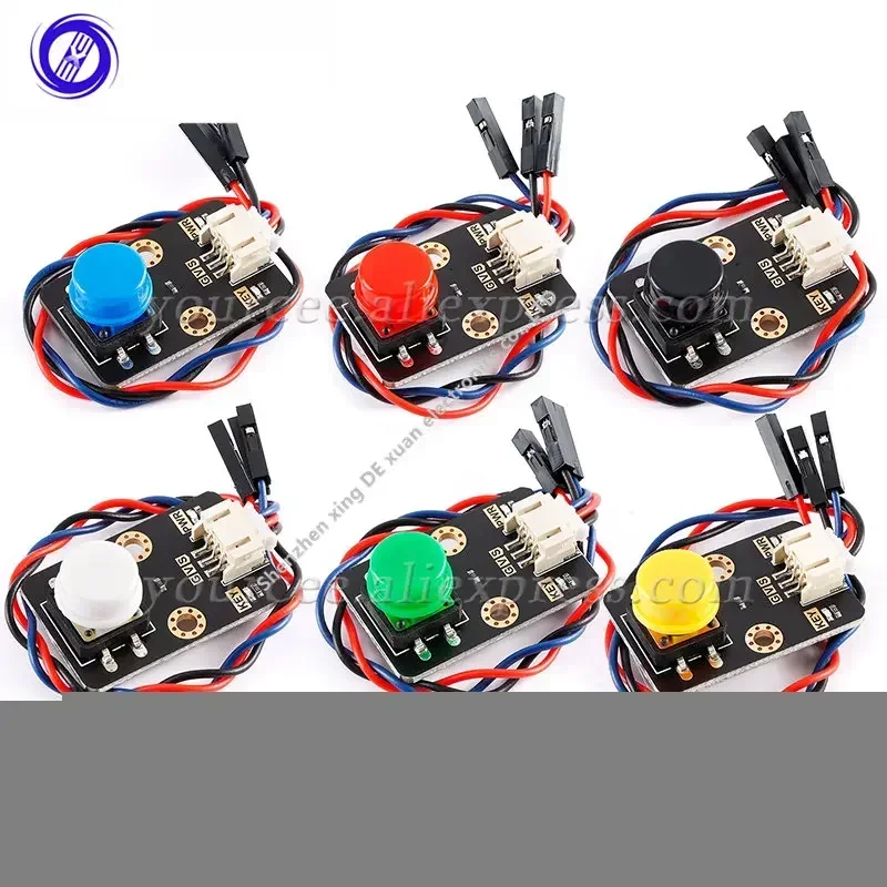 Single Key Switch Module Touch  Board Green Blue Yellow Red White Black Cap PH2.0 3P Interface Electronic Building Block