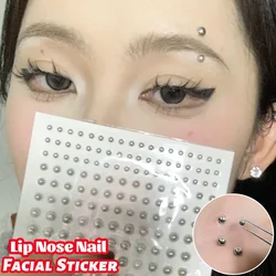 Non Piercing Fake Nose Lip Sticker Disposable Belly Eyebrow Lip Piercing Jewelry Adhesive Non Piercied Earring Button Stickers