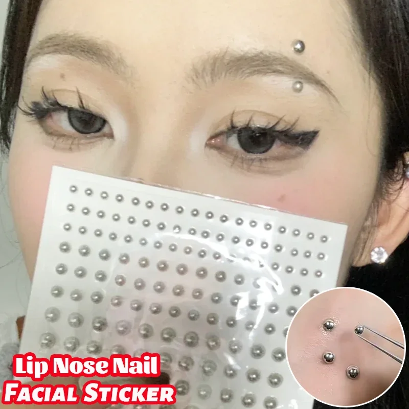 Non Piercing Fake Nose Lip Sticker Disposable Belly Eyebrow Lip Piercing Jewelry Adhesive Non Piercied Earring Button Stickers