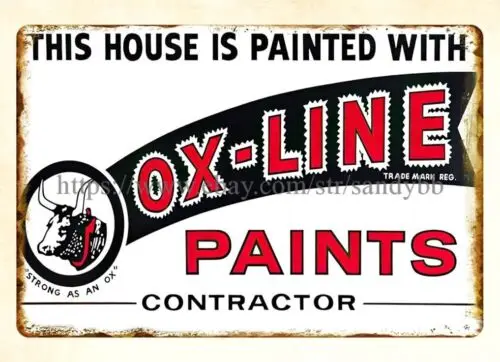 Ox-Line Paints metal tin sign nostalgic signs collectible 1pc 1pc