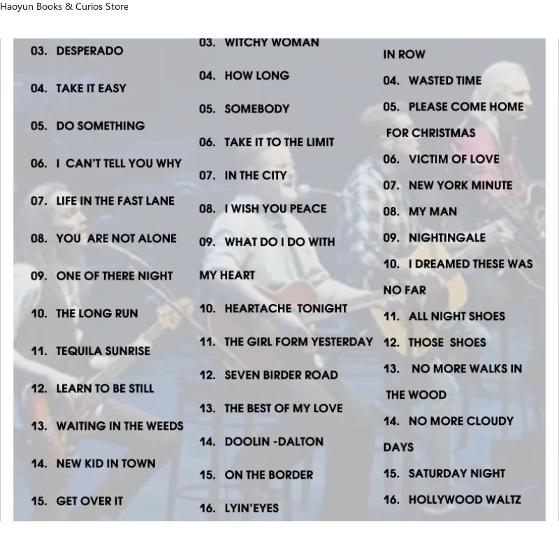 قرص قرص مضغوط للسيارة من الفينيل من فندق كاليفورنيا (أغنية أوروبية أمريكية كلاسيكية)، 3 قطع قرص مضغوط موسيقي، فرقة روك، قرص مضغوط روك #3