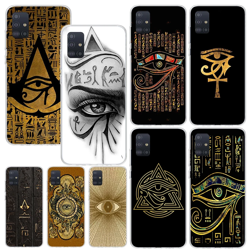 Sacred Eye of Horus Egypt Fresco Phone Case For Samsung A51 A41 A31 A21S A11 A01 A71 A50S A40 A30S A20E A10S A70 A6 A7 A8 A9 Plu