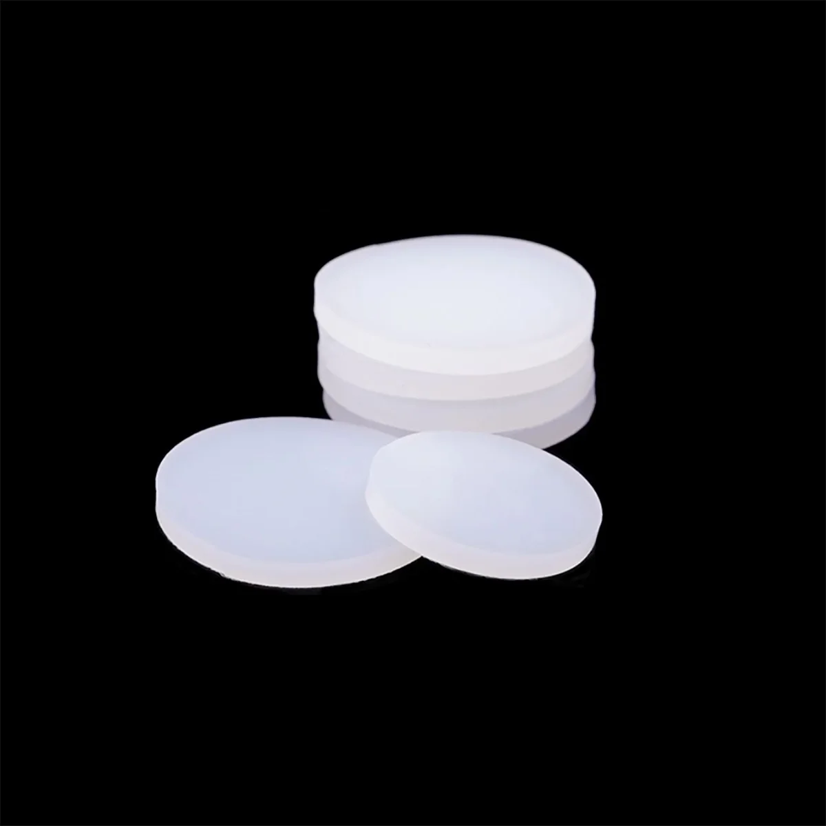 Silicone Solid Circular Gasket High-Temperature Resistant Shock-Absorbing Anti Slip Blind Hole Pad Thickness 0.5/1/2/5/6/8mm