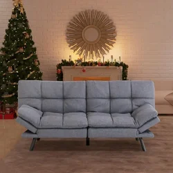 Rozkładana Sofa/kanapa Futon, rozkładana Sofa z pianki Memory, mała kanapa Euro do kompaktowych pomieszczeń mieszkalnych, Grye do domowego biura