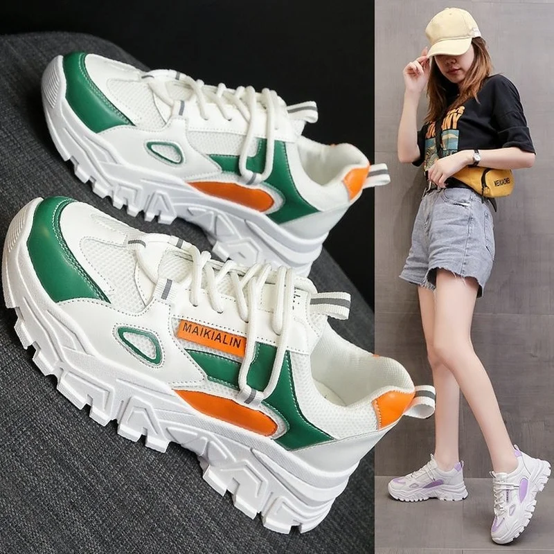 Women Platform Sneakers New Style Woman Shoes Students Shoes Lace Up Thick Sole Fashion Sports Shoes Ladies Casual Loafers 2022