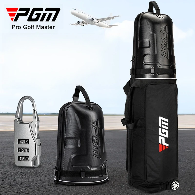 

Сумка для клюшек PGM Golf HKB020: жесткий чехол для авиаперевозок, водонепроницаемая, для мужчин и женщин, с защитным чехлом для мячей и телескопической ручкой