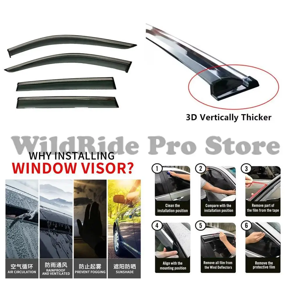 

1 set Renault Espace 2013 Car Window Sunshade Rain Deflector Windshield Vent Sun Visor