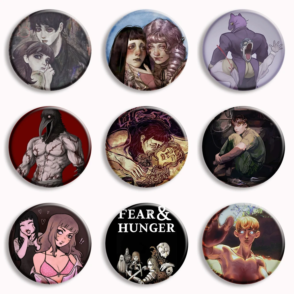 Мягкая булавка на пуговицах The Fear And Hunger Samarie and Marina, брошь в стиле аниме, аксессуары для декора сумки, аксессуары для фанатов, подарки для друзей