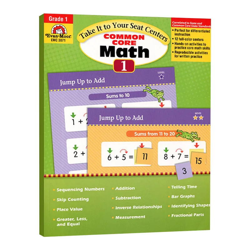 

Evan-Moor Take It to Your Seat Common Core Math Centers, Grade 1 Workbook,aged 5 6 7 8 English book 9781609637804