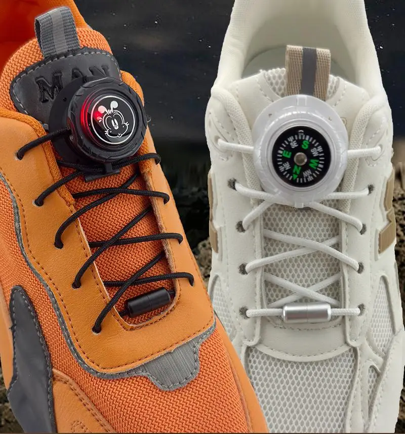 Automatische Schnürsenkel ohne Binden, mit leuchtender Drehdorn-Schnalle, für Sneaker, dicke Schnürsenkel, für Kinder und Erwachsene, schnelle Schnürsenkel. – Detail 5