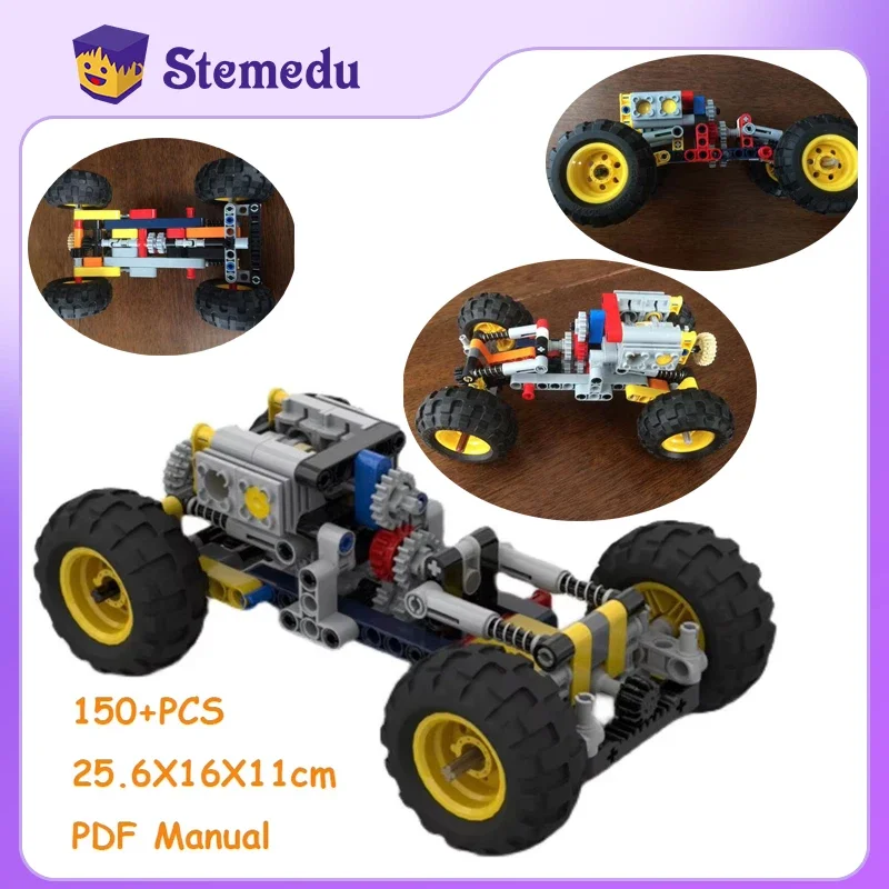 150PCS DIY Building Blocks Buggy Chassis Off-Road Vehicle MOC Toy Puzzle Creative Science Education Model Technical Bricks Parts