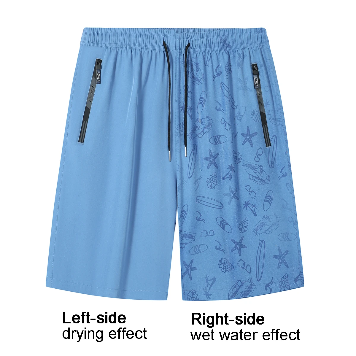 

Летние мужские шорты, стильная спортивная одежда, шорты для бега, повседневные шорты, модные пляжные шорты, на влажной поверхности появляются узоры.