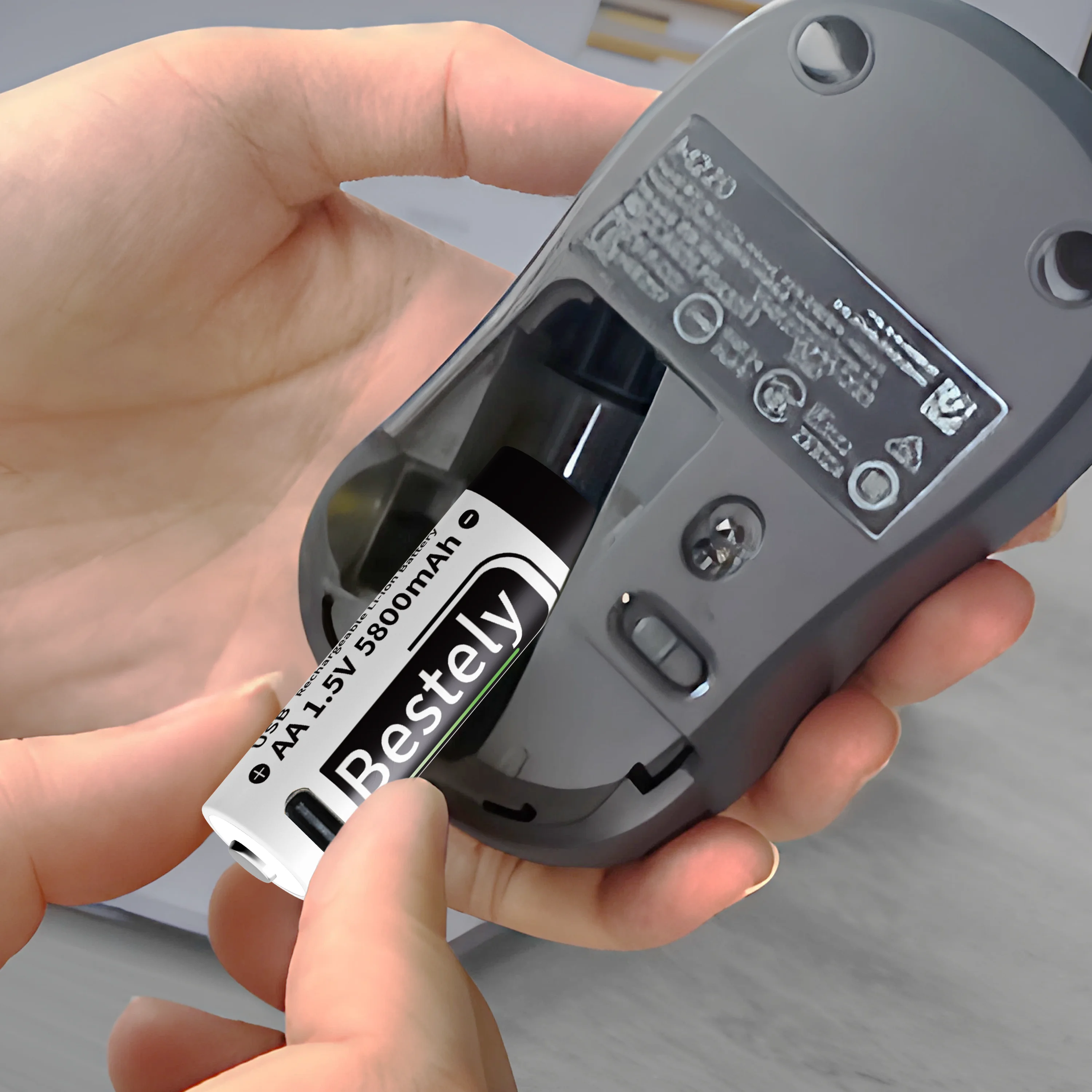 2026 Bestely 1.5V AA 5800mAh AAA 3600mAh Lithium Rechargeable Batteries Fast Charge Li-ion Battery 2000 Cycles free Type-C Cable