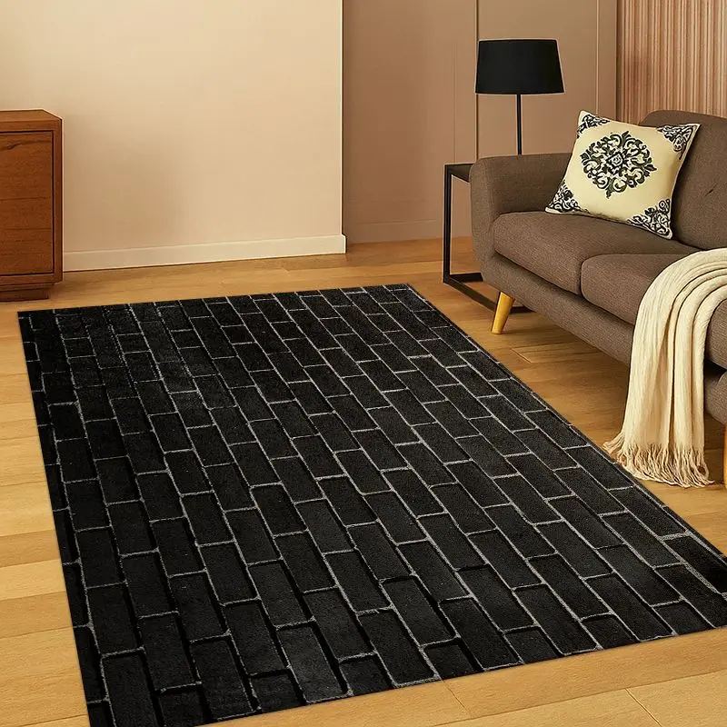 Vintage Brick Stone Carpet Rug for Bedroom Living Room Sofa Playroom Doormat Home Decor, Game Area Rug Non-slip Gift