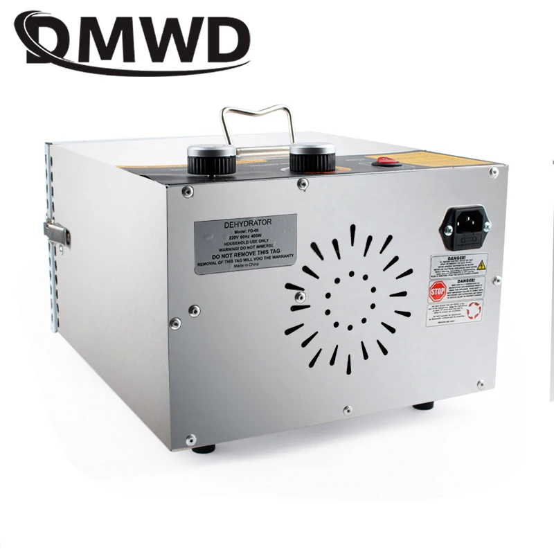 DMWD 6 Trays 110V/220V Mini Food Dehydrator Stainless Steel Pet Meat Snacks Dehydration Air Dryer Fruit Vegetable Drying Machine