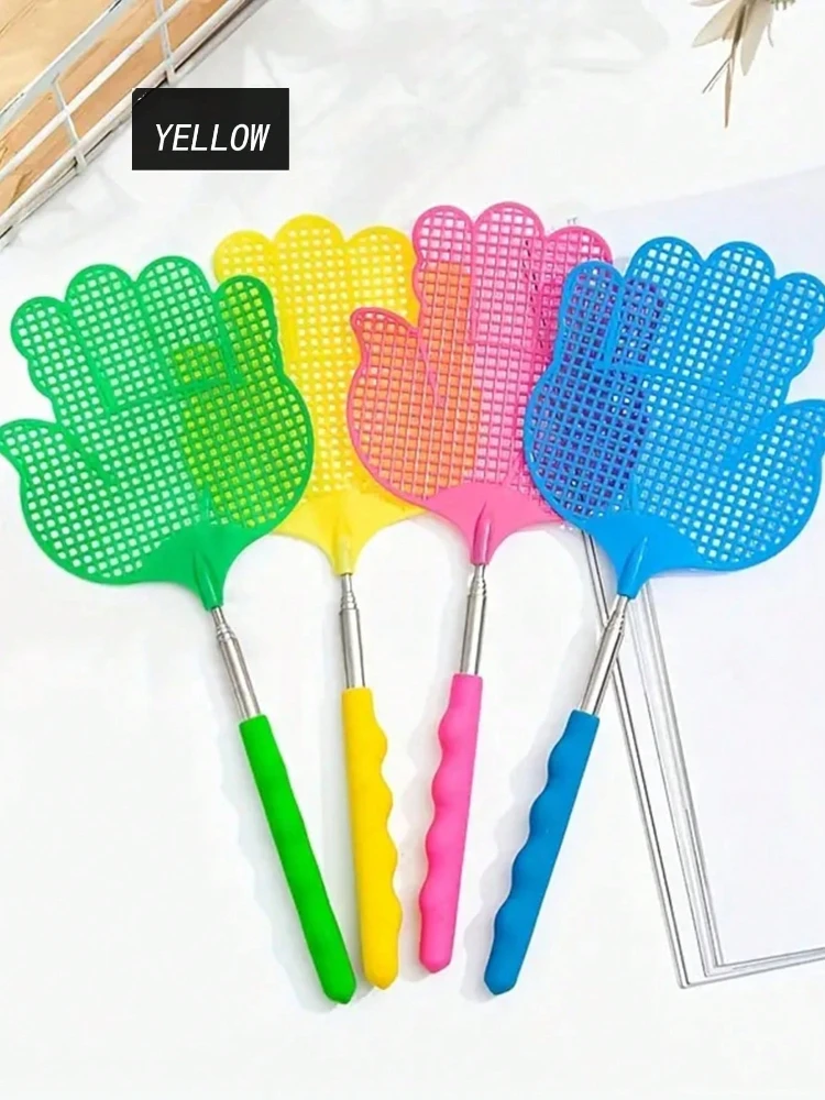 1pc Creative Palm Fly Swatter - Retractable Plastic Fly Swatter with Stainless Steel Non-slip Handle & Mosquito Killer