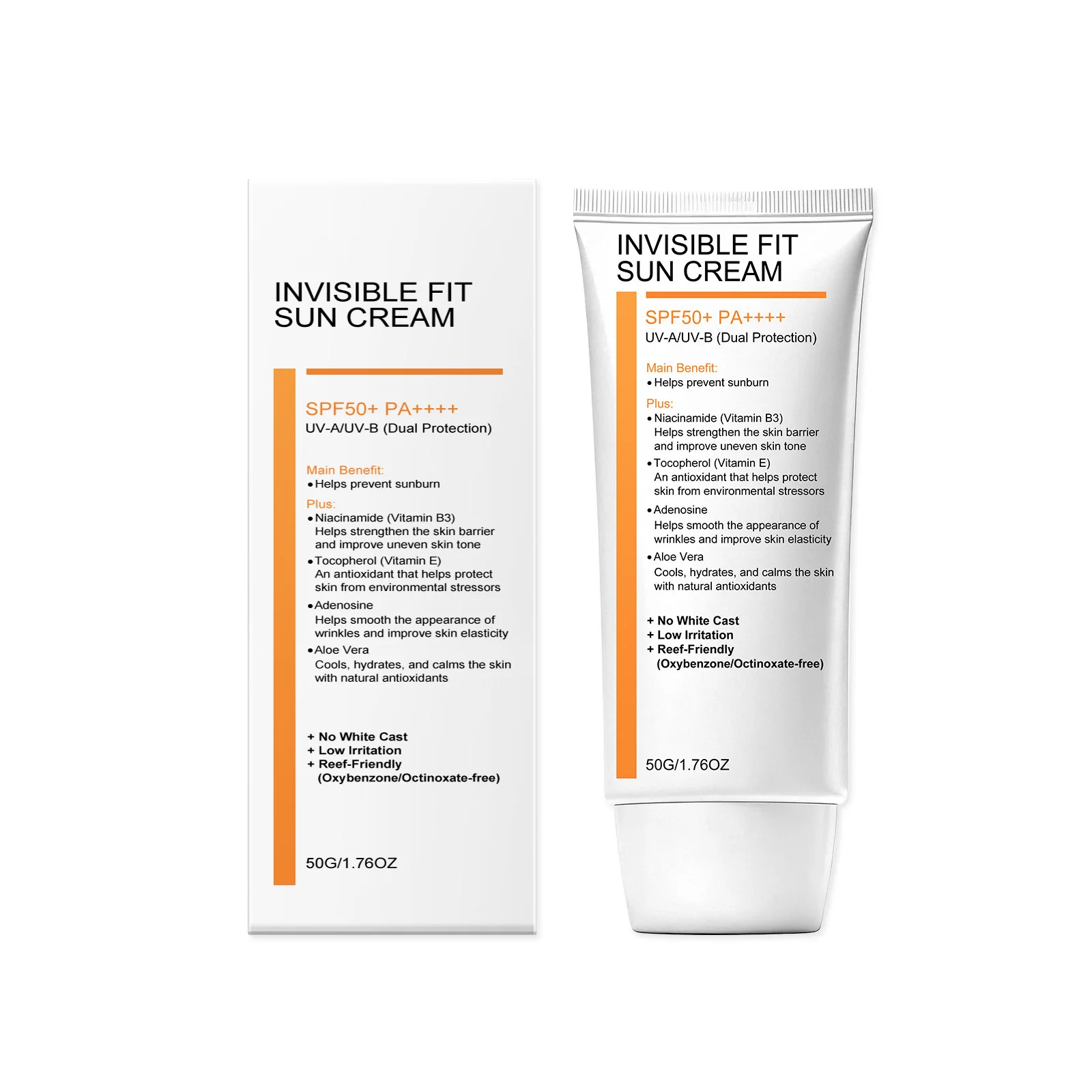 Facial Body Sunscreen Cream UV Protection Anti Oxidant Prevent Sunburn Waterproof Sweatproof Non Greasy SPF 50+ Sunblock Cream