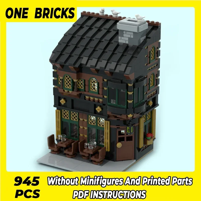 Technical Moc Bricks City Street View Model The Crown Pub Modular Building Blocks Gifts Toys For Children DIY Sets Assembling