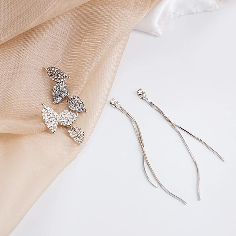 

Tassel Earrings Leaf Design Dangle Accessories Women Lady Tassel Earring Ear Dangle Drop Shiny Jewelry Elegant Gifts