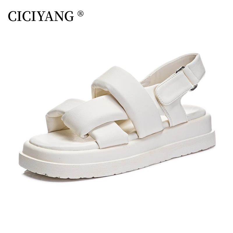 

CICIYANG Gladiator Sandals Women Open Toe Slingback Square Heel Wedges Buckle Strap Casual Outdoor Summer Ladies Shoes Handmade