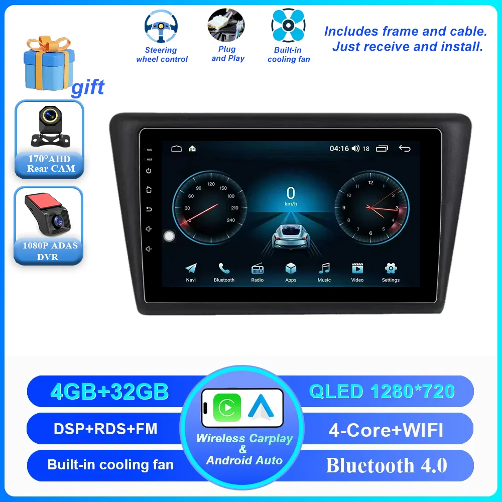 Android 16 Carplay Car Radio For VW Skoda Rapid 2013 2014 2015 2016 2017 2018 2019 Seat Toledo 2015 - 2018 GPS Multimedia Stereo image 3
