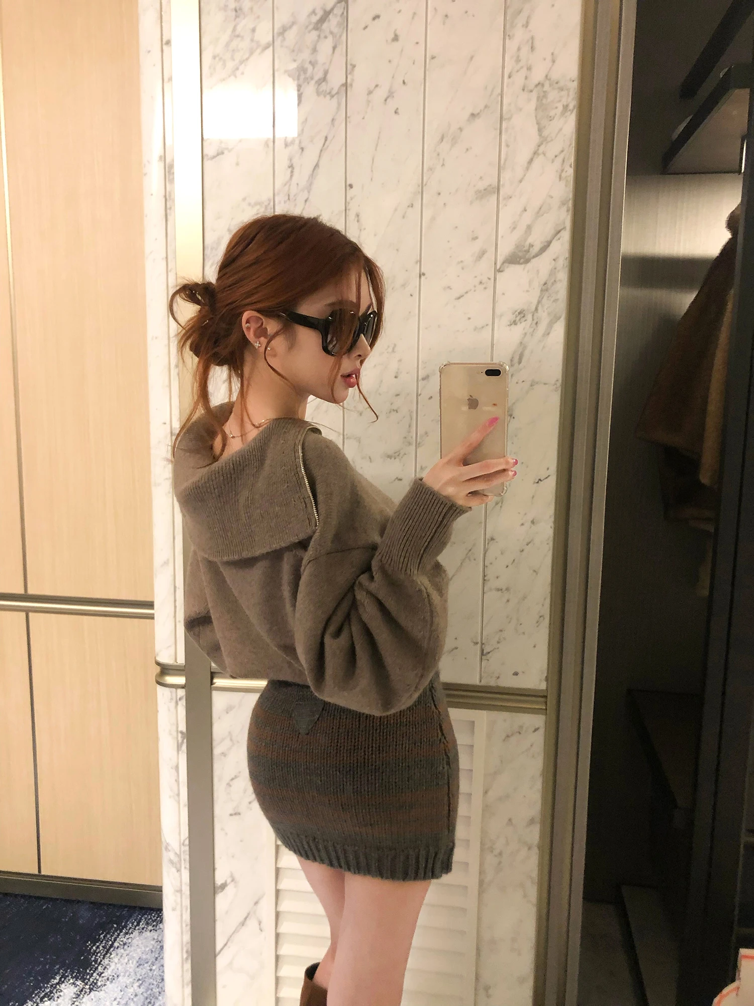 

FORNIYOYO Sli Knitted f Skirt Women's Elastic Stripe Pattern Bodycon Midi Skirt Ciwalk Simple Sle mid Waist Design