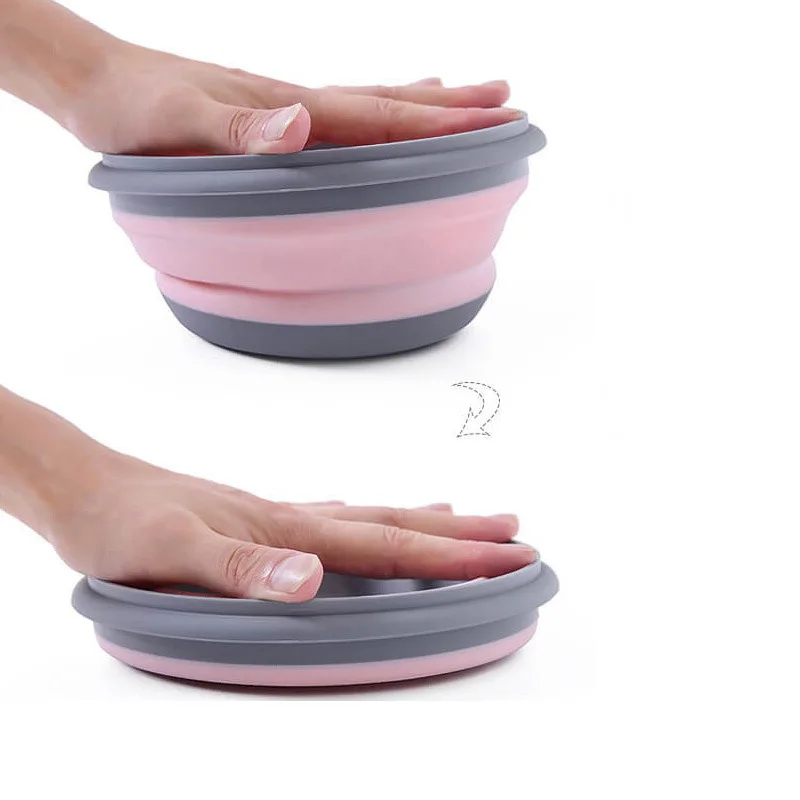 3pcs/Set Silicone Foldable Lunch Box Food Storage Container Cup Outdoor Travel Picnic Utensils Portable Folding Bowl With Lid