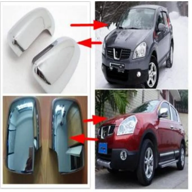 2PCS ABS Chrome Rearview Side Door Mirrors Cover Trim Car styling for Nissan Qashqai J10  2010 2011 2012 2013