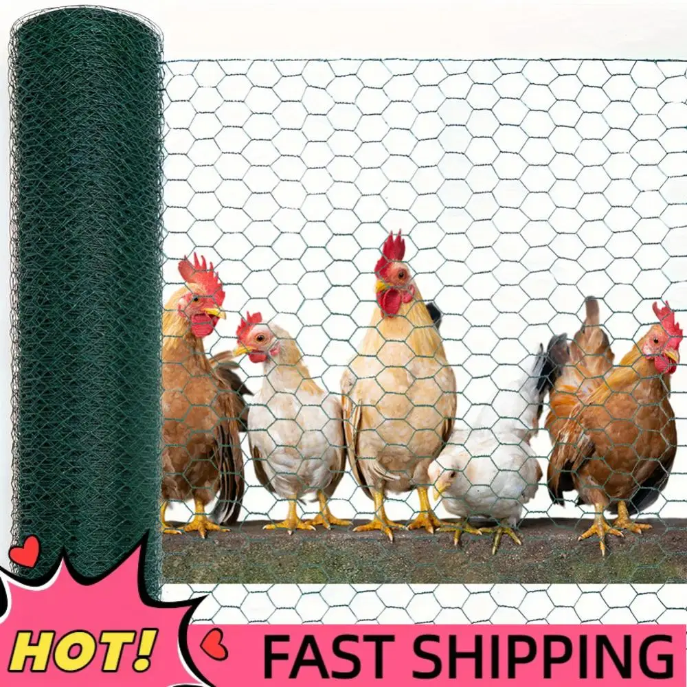 

Chicken Wire 39.37x1200in Hexagonal Mesh Garden Fence Barrier PVC-Coated Chicken Wire Fence Netting Anti-Rust for Poultry Garden