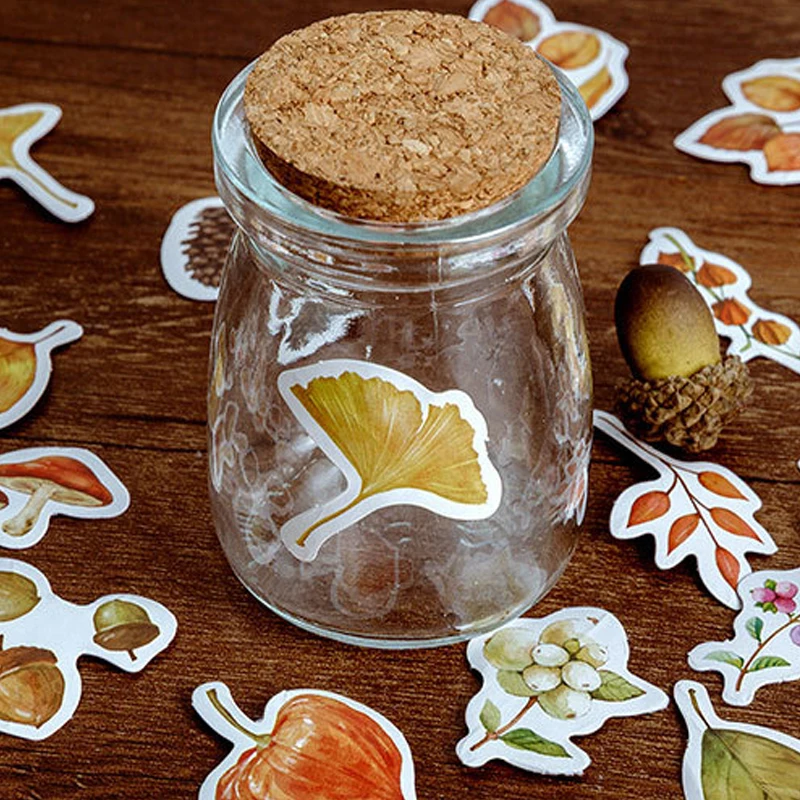 

46 шт./упак., серия падающих листьев, наклейки для скрапбукинга, осенние свежие креативные наклейки в штучной упаковке, дневник, альбом, материалы для украшения коллажа