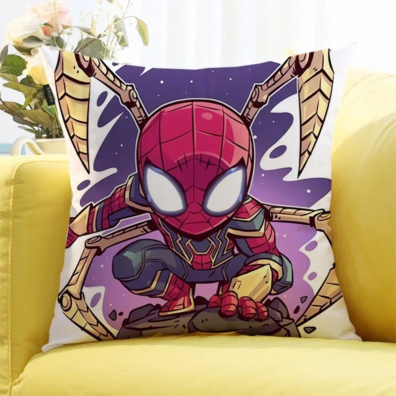 Marvel Spider Man Square Pillowcase Cushion Cartoon Anime Car Living Room Bedroom Home Decoration Kids Birthday Cute Gifts