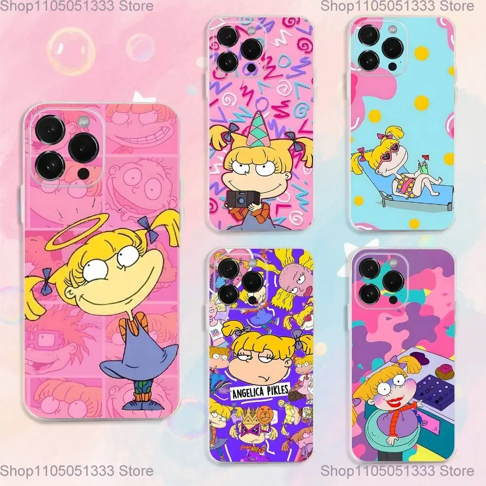 

R-Rugrat Chuckie A-Angelica Phone Case For iPhone 17,16,15,14,13,12,11 Plus,Pro,Max,XR,XS,Plus,E,SE4,Mini Transparent Cover