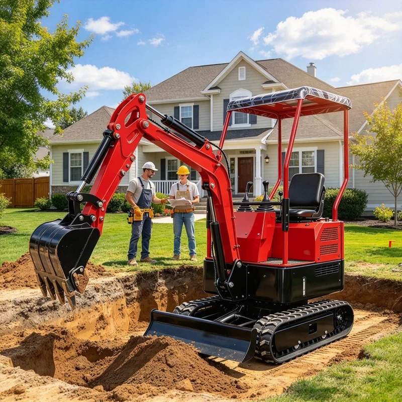 Mini Excavator 0.8Ton 2.5Ton 1.5Ton Pelle Hydrauliques Digger Construction Tools Thumb Clamp Can Be Added Home Agricultural