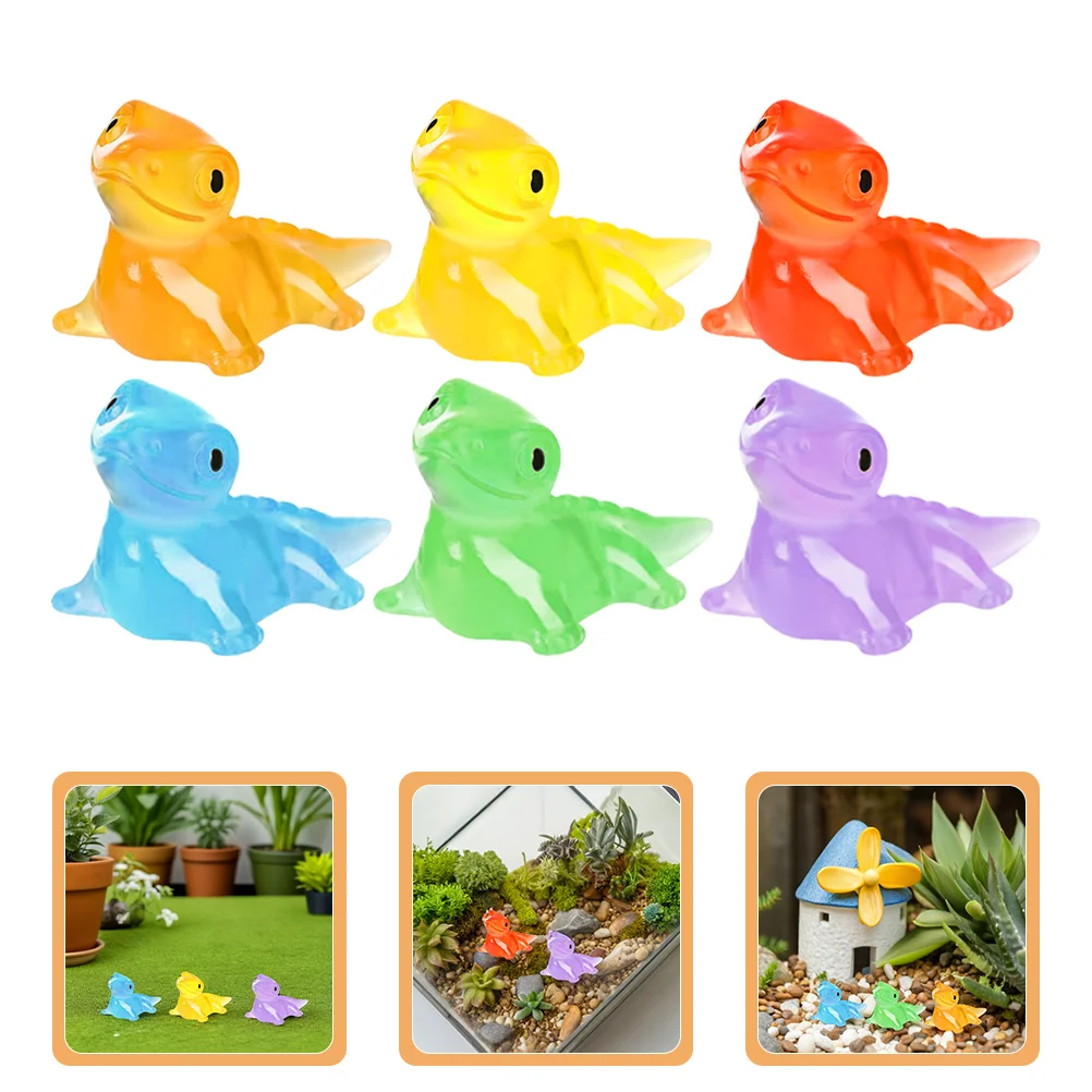 

120Pcs Glow in The Dark Mini Lizards Resin Detailed Small Luminous Figures for Fairy Gardens Micro Landscaping