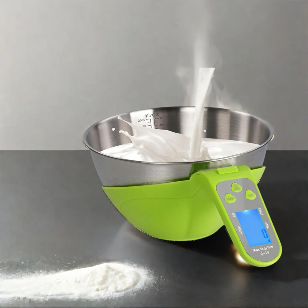 

Digital Electronic Scale Bowl with Graduated Measuring Cup Precise Food Weighing Bowl Detachable 1g/5kg Baking Scale Liquid