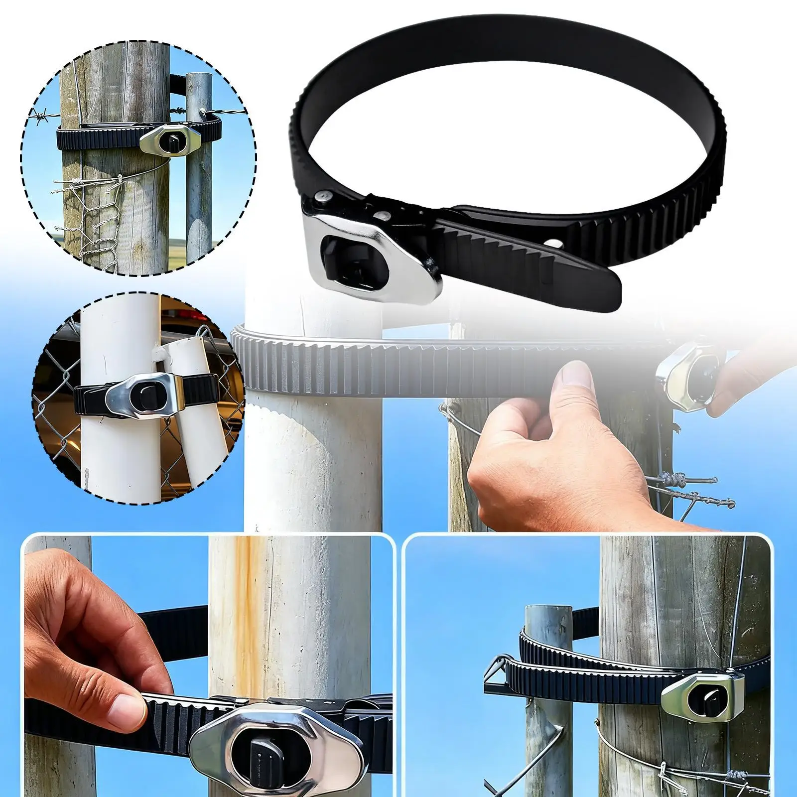 Metal Cable Tie with Quick Release Buckle Heavy Duty Fastening Strap for Outdoor Gates Fencing Maintenance and Workshop
