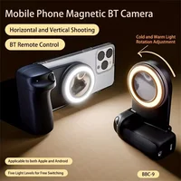 MEUYAG Empuñadura para teléfono inteligente con control remoto Bluetooth desmontable con luz de relleno Mango para selfie antivibración para Iphone Android