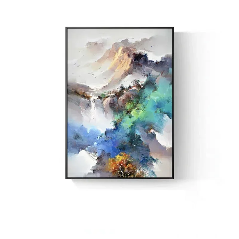 Abstract Colorful World Landscape Art Posters and Prints Canvas Paintings Wall Art Pictures for Living Room Home Decor No Frame