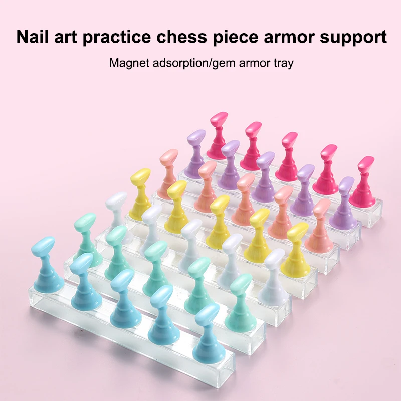 

Nail Display Plastic Colorful Nail Display Stand Tips Holder Magnetic Nail Practice Beginner Nail Training Board Manicure Salon