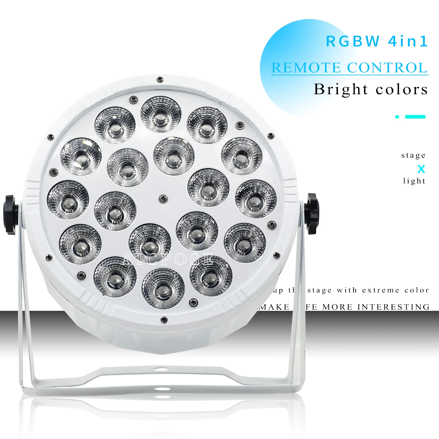 18X12W RGBW 4in1 LED Par Light รีโมทคอนโทรลไร้สายแบน Spotlight เวที DMX512ควบคุม DJ ดิสโก้แสงเวที