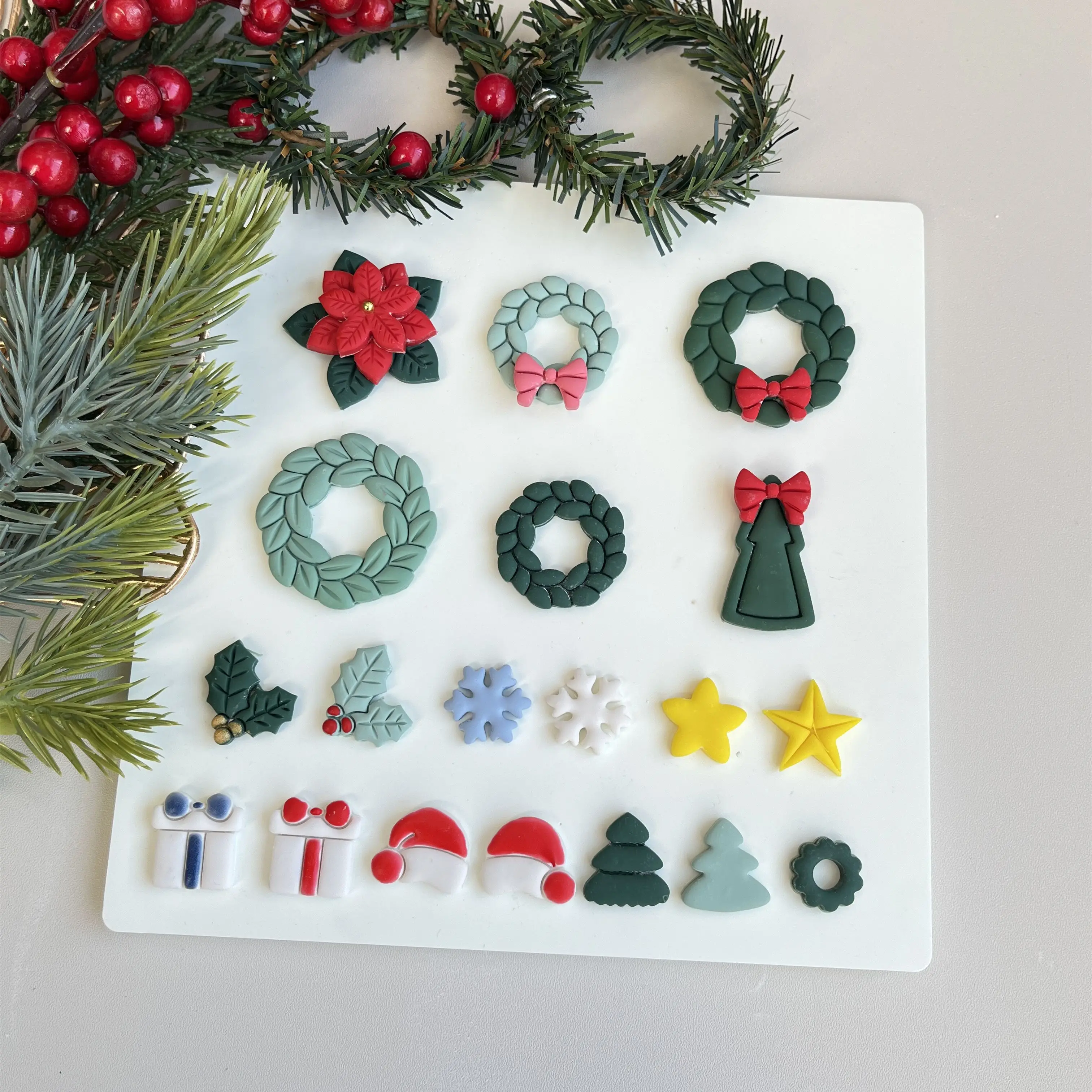 Christmas theme pattern Shape Mini INS Polymer clay mold Clay knife DIY earrings jewelry decoration