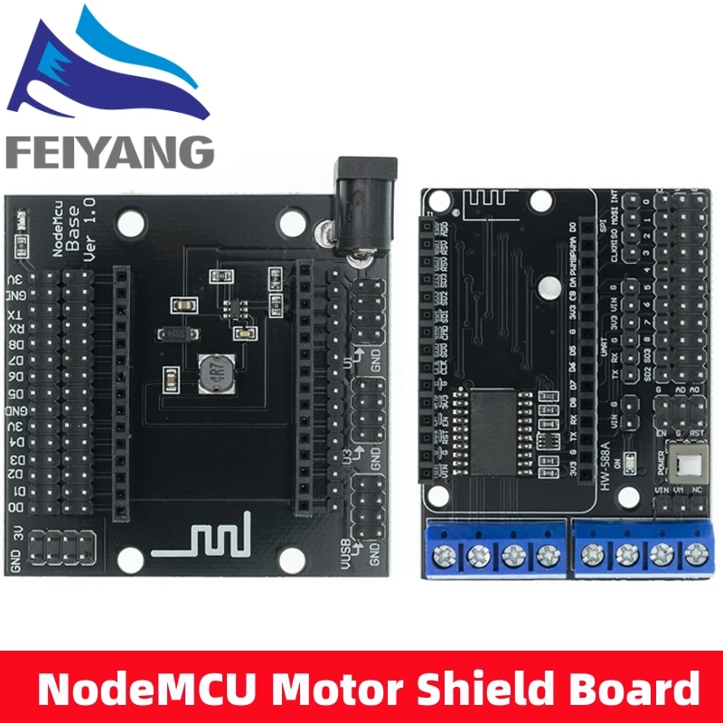 NodeMCU Motor Shield Board L293D/NodeMcu Node MCU Base ESP8266 Testing DIY Breadboard Basics Tester suitable for NodeMcu V3 V2