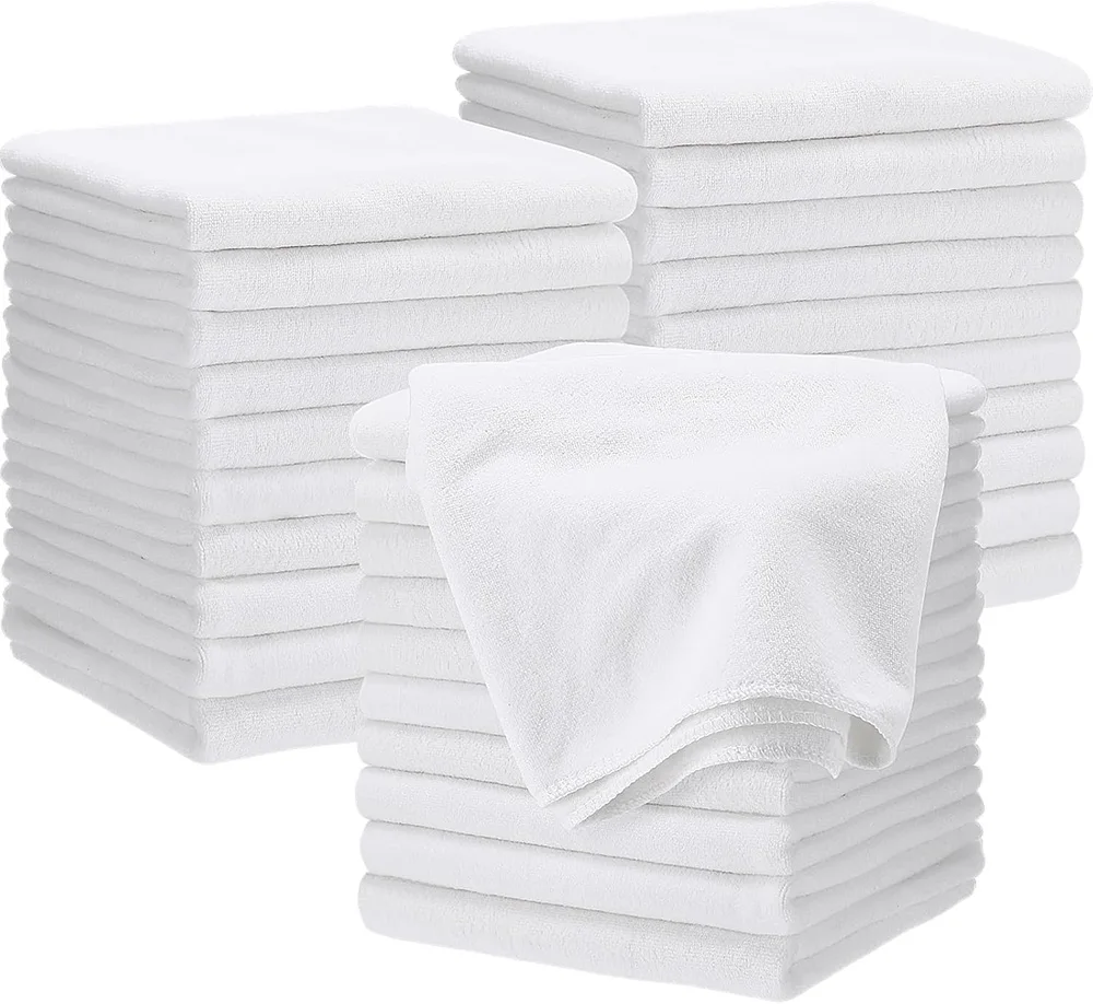 

Bulk Bleach Proof Salon Towels Microfiber Absorbent Hand Towels for Gym Bath Spa Shaving Shampoo Home Hair Drying 14 x 29 Inch