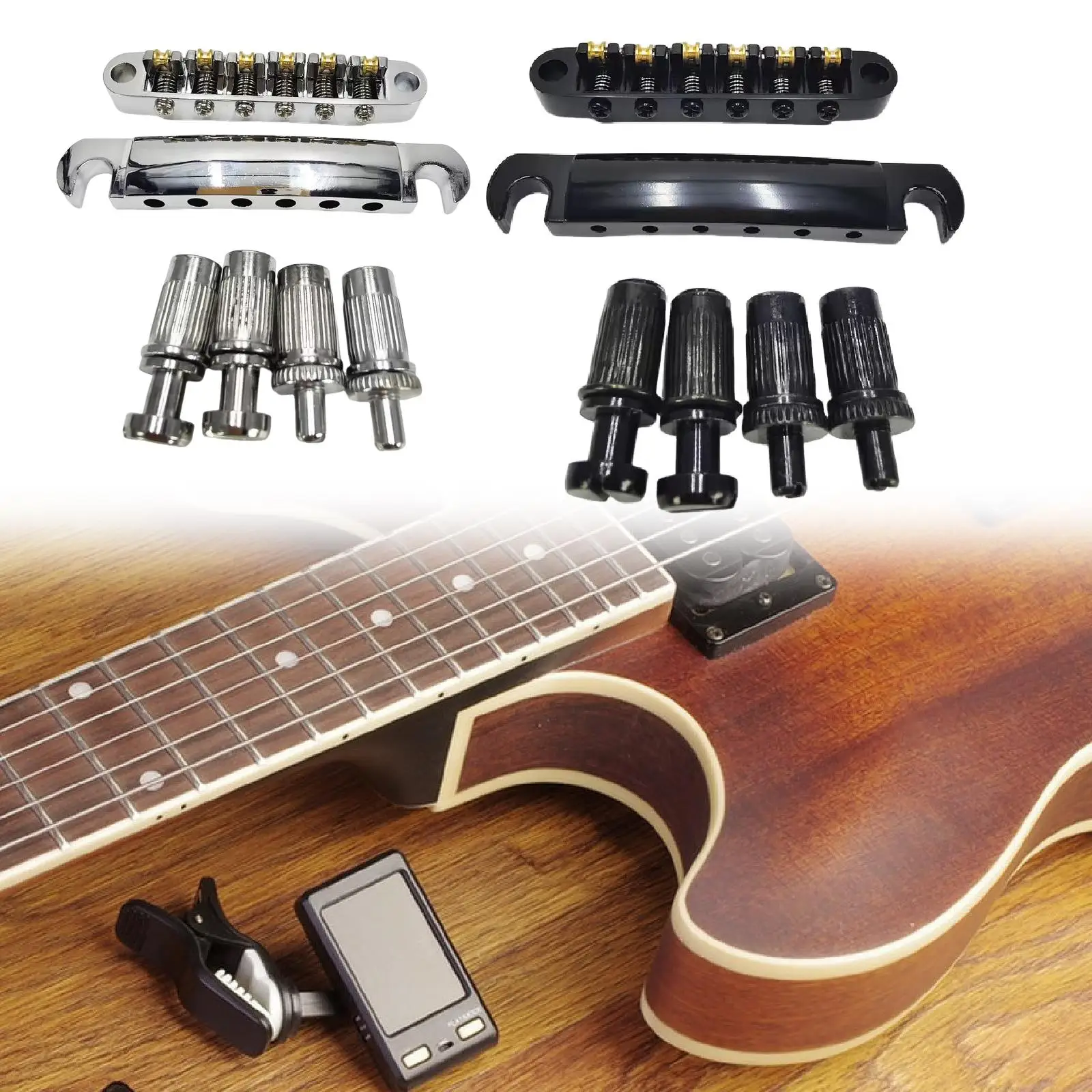 

Electric Guitar Roller Bridge and Tailpiece Metal Accessory Repair Hardware Stability Tool for Electric Guitar